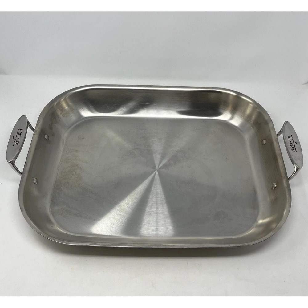 All-Clad Roasting Pan Rectangular Stainless Lasagna 15x19x2 Handcrafted in USA